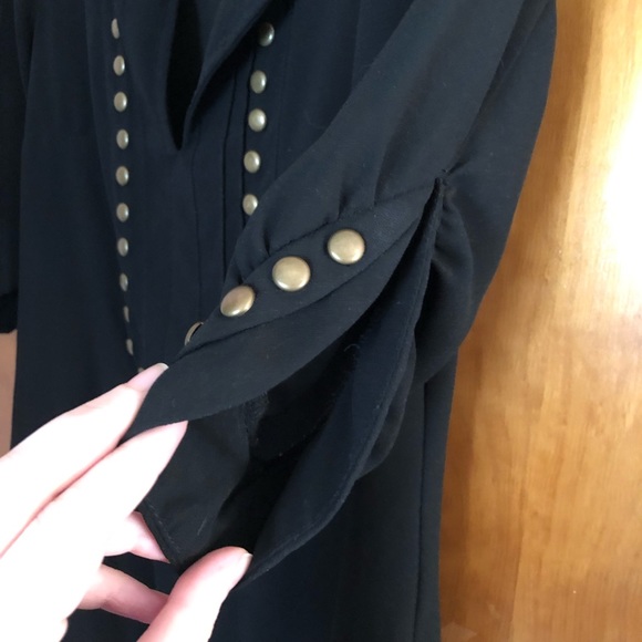 Angie | Sheer Black Top with Bronze Embellishments - Picture 3 of 8